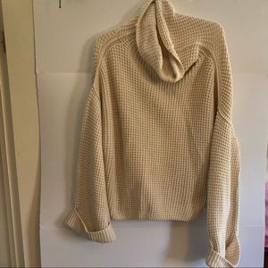 FREE PEOPLE Off White Softly-Structured Tunic Oversized Sweater sz Lg Women's